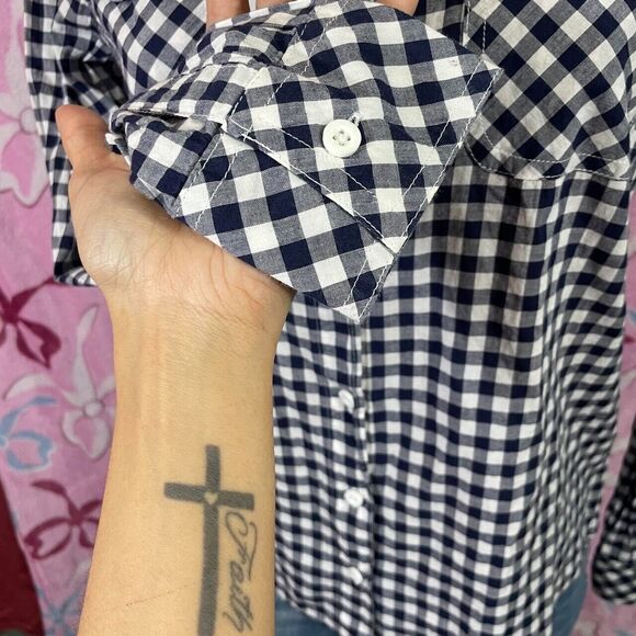 Magellan Outdoors Casual Blue/white plaid longsleeve button down shirt medium - Picture 3 of 8